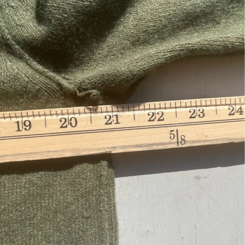 Men's Banana Republic Sweater Green Solid L Preppy Luxury Cashmere Zip HOLE City
